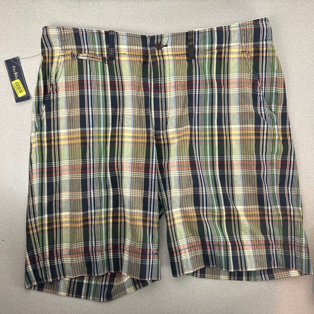 Polo Ralph Lauren Shorts Mens‎ 38 Green Plaid Hampton Relaxed Fit Cotton NWT